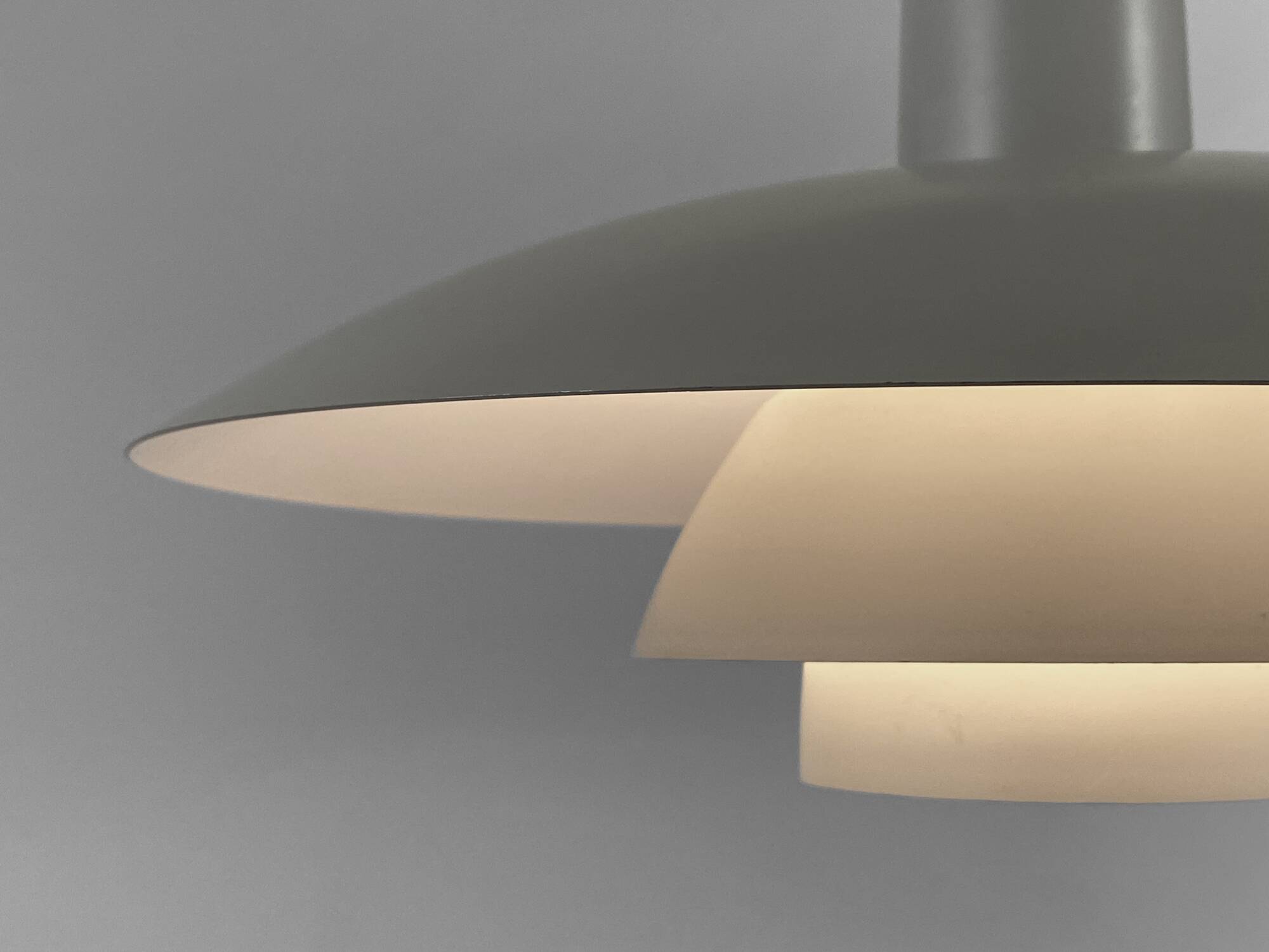 White pendant light PH 4/3 by Poul Henningsen for Louis Poulsen. Denmark 1970s