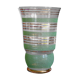 Vase verre granité vert amande et doré 1950