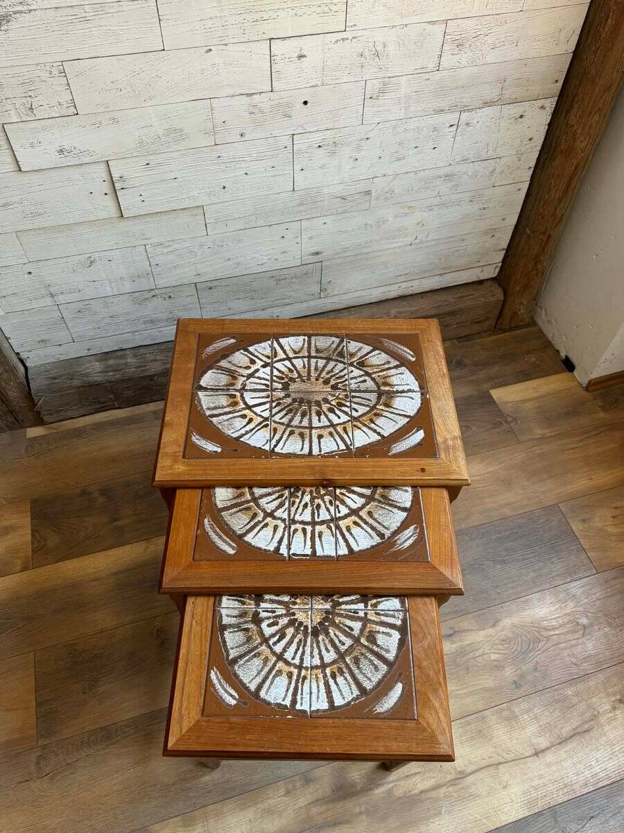 Vintage Danish Teak Nesting Tables from Mobelfabrikken Toften, 1960s