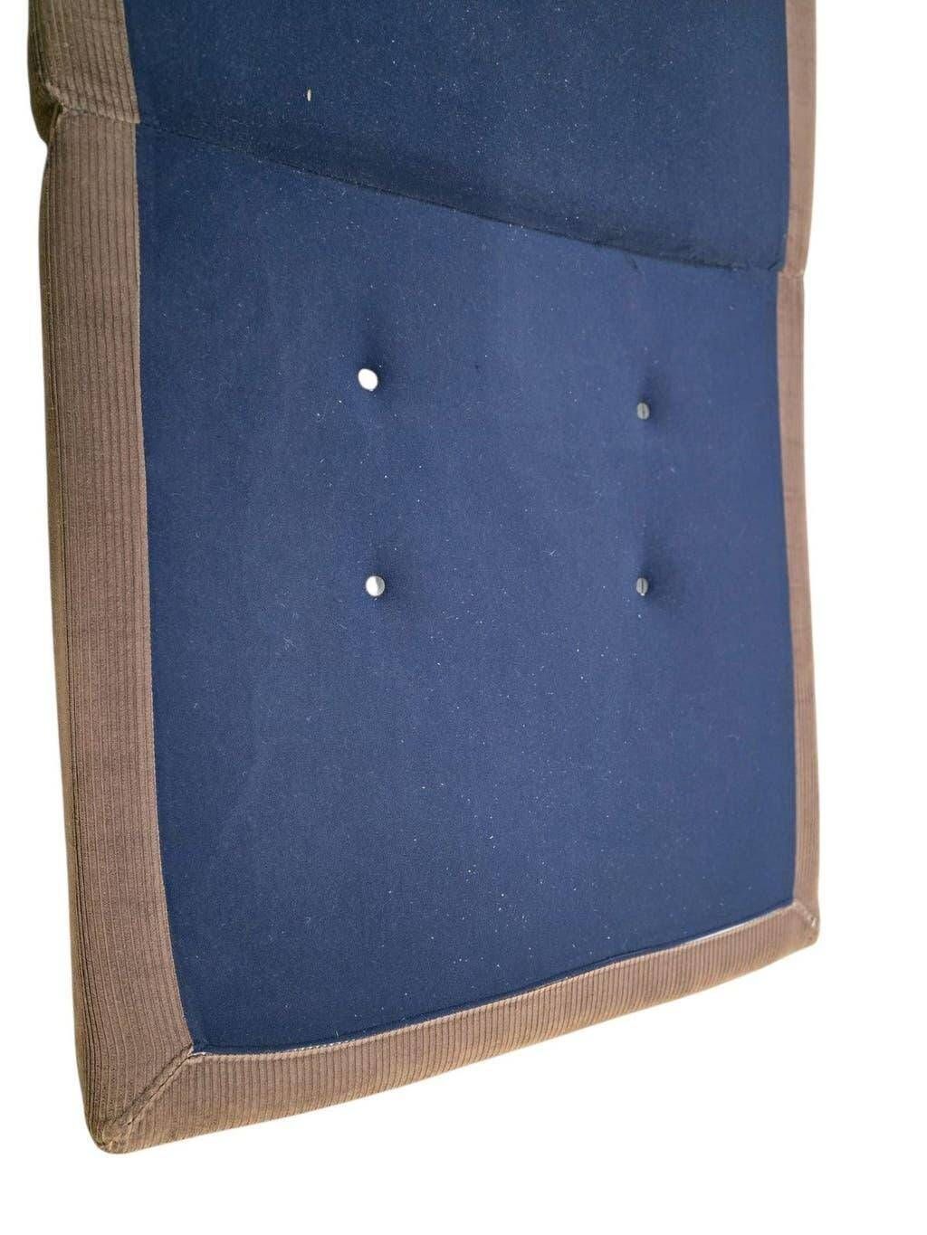 Fauteuil vintage marron côtelé / une place avec accent chromé
