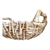 Beige woven ceramic oval cup