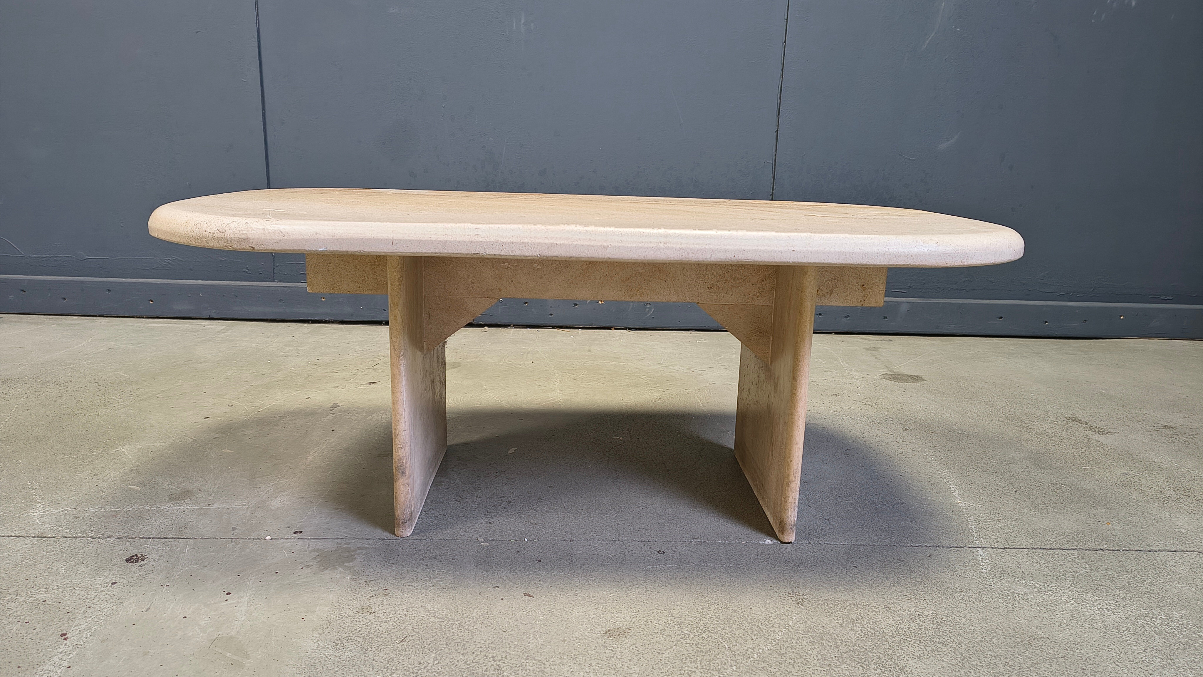 Vintage Italian travertine coffee table, 1970s