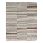 Tapis Kilim contemporain marron et crème 8x10, 233x293 cm