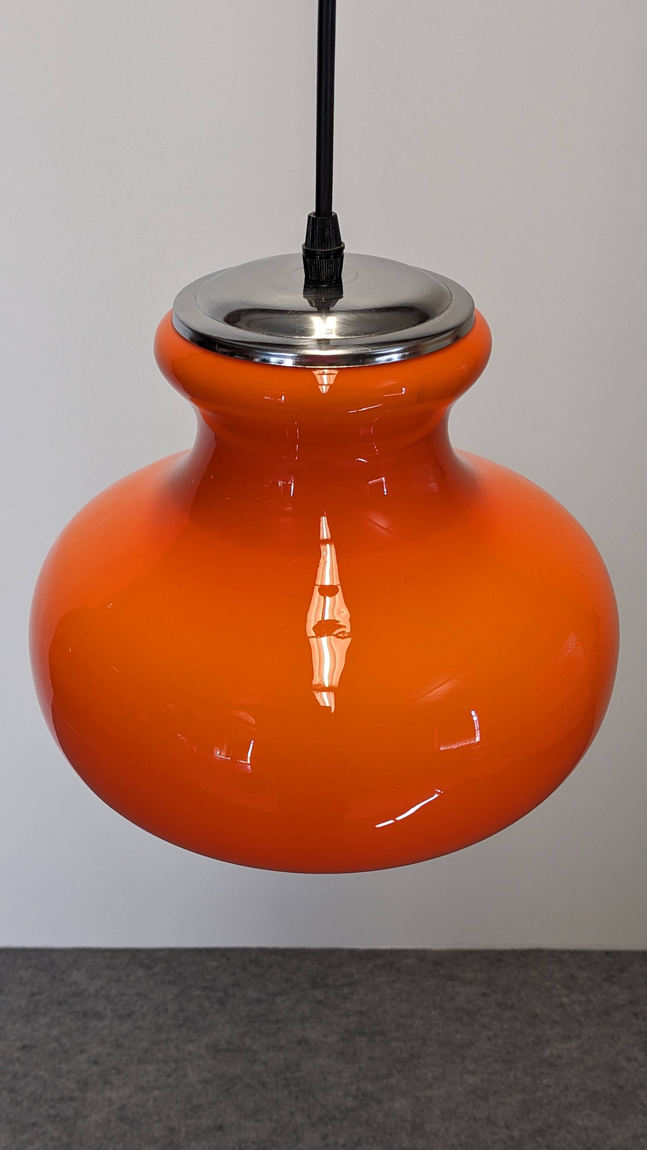 Orange opaline pendant light from the 60s/70s