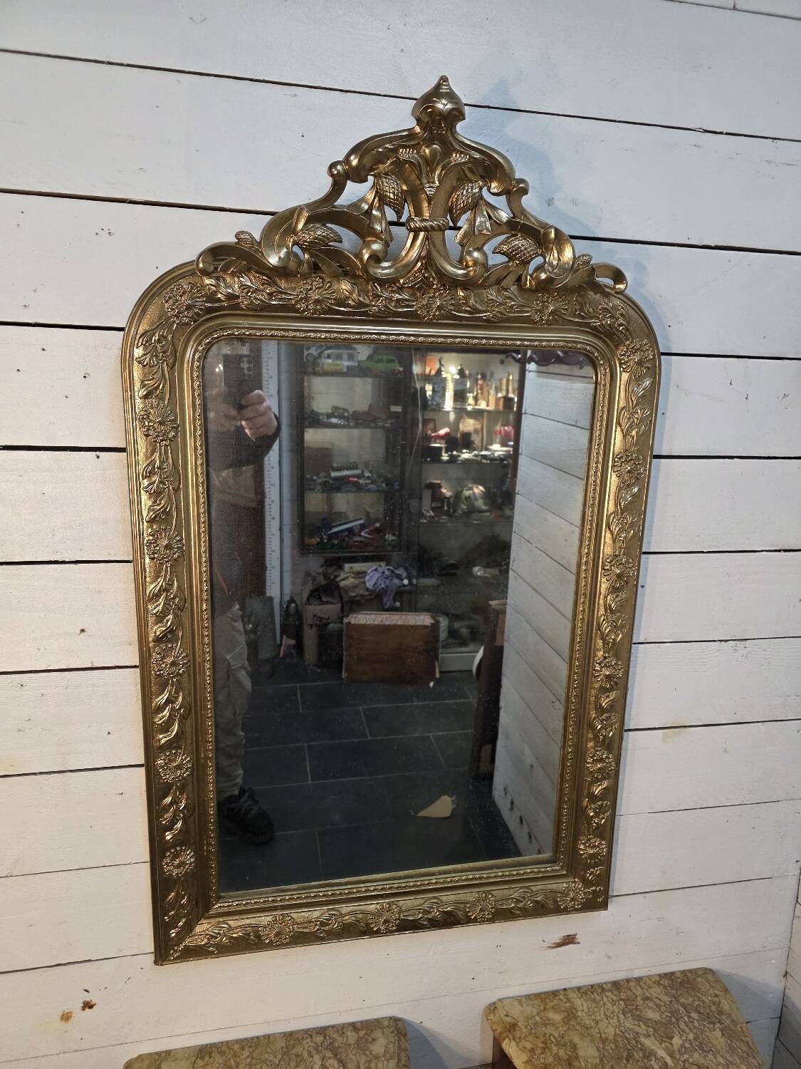 Antique Napoleon III gilded mirror