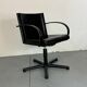 Chaise de bureau moderniste italienne Tito Agnoli pour Matteo Grassi en cuir et acier