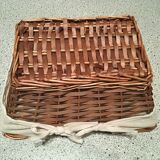 Dressed wicker baskets with two handles