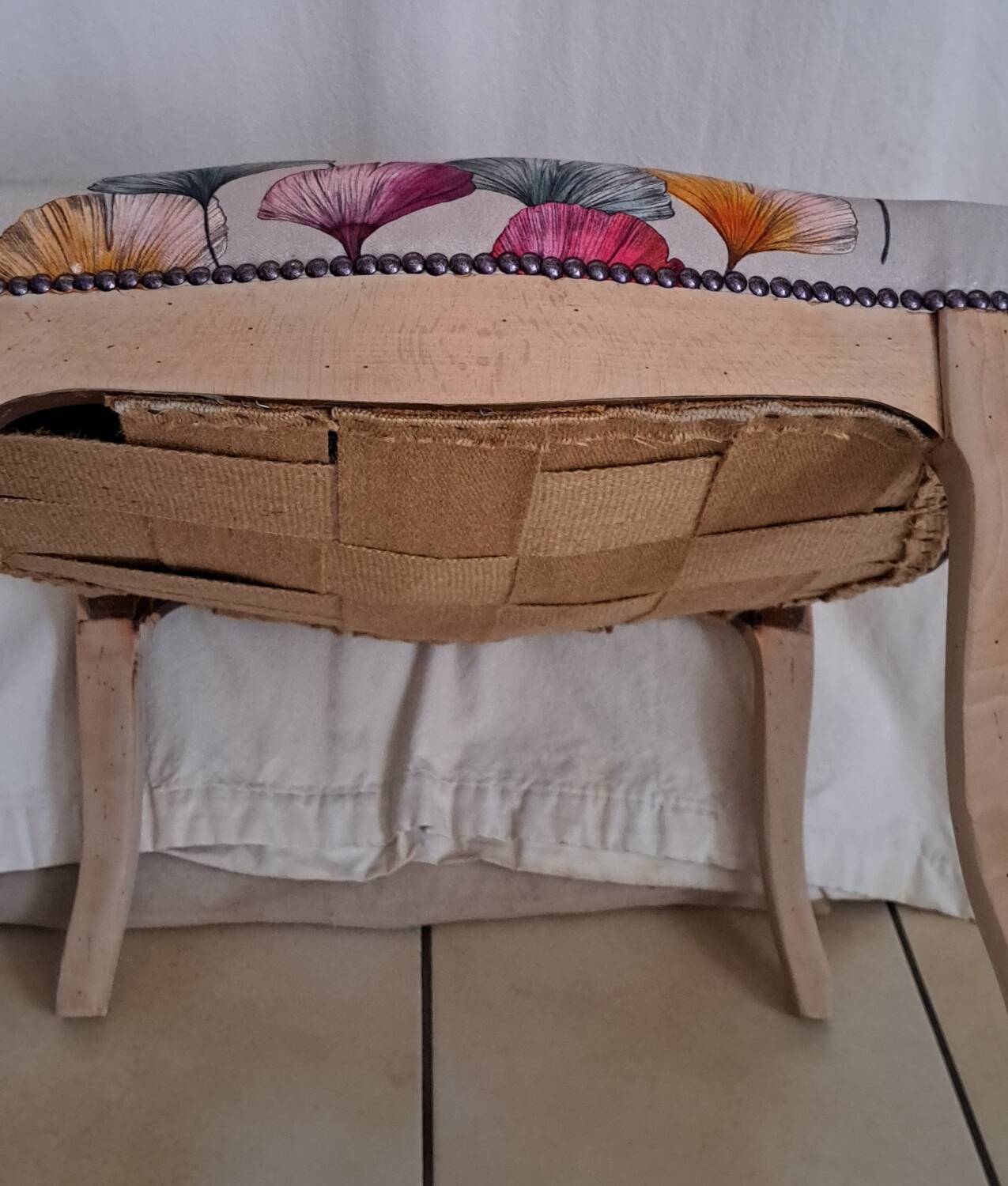 Footrest or end of sofa