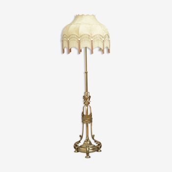 Victorian brass floor standard lamp by R. W. Winfield, Birmingham