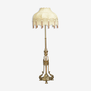 Victorian Brass Floor Standard Lamp par R. W. Winfield, Birmingham