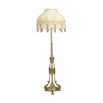 Victorian Brass Floor Standard Lamp par R. W. Winfield, Birmingham