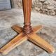 Vintage French bistro table in marble, walnut base, from 1920–1940.