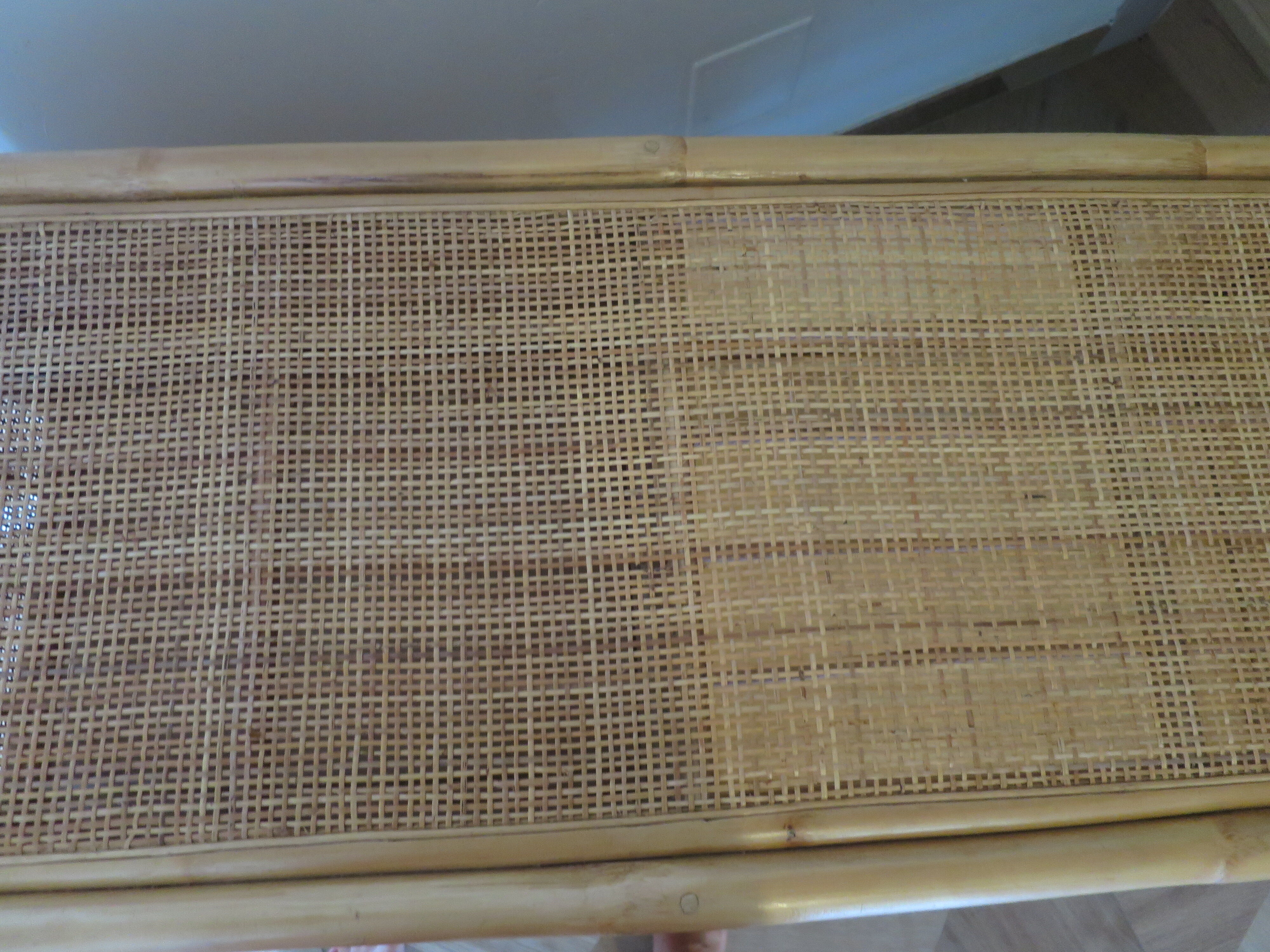 Buffet bas 2 portes -rotin tressé-bambou -cannage
