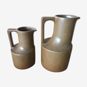 Pair of sandstone pitchers