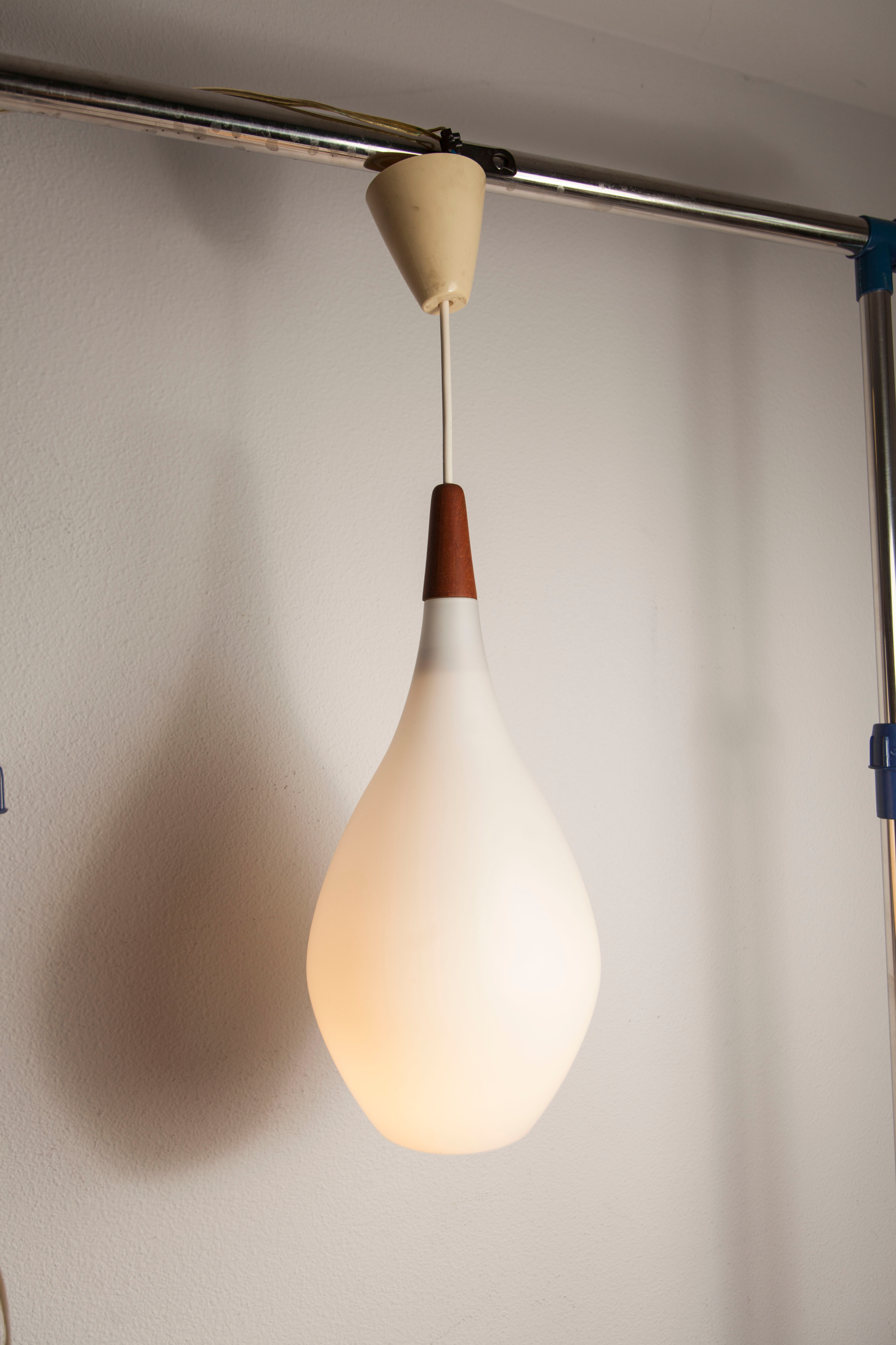 Opaline suspension drop of water by Holmegaard, 1960