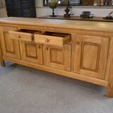 Large 4-door elm sideboard circa 1980s