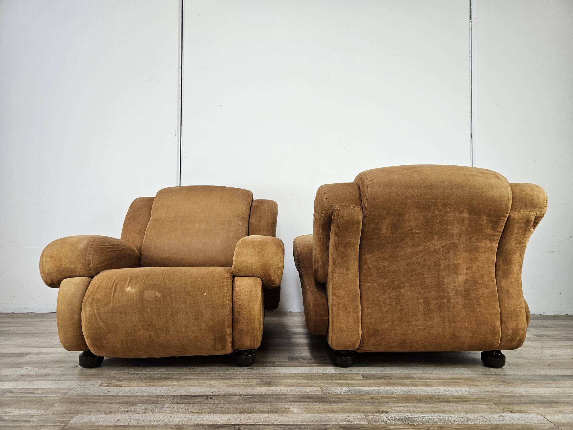 Pair of 1970s fabric armchairs