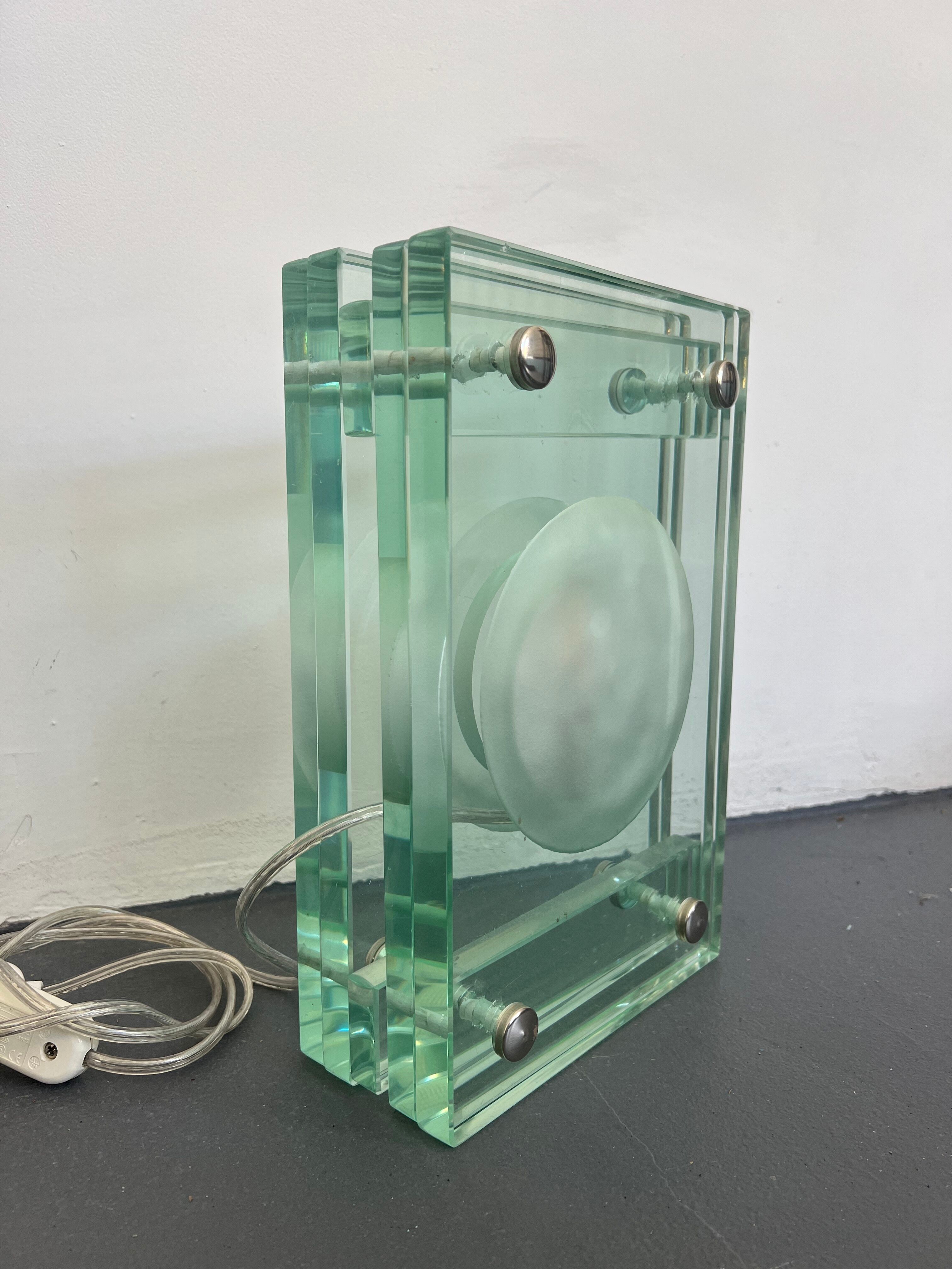 Italian Modern thick glass table lamp from 70s