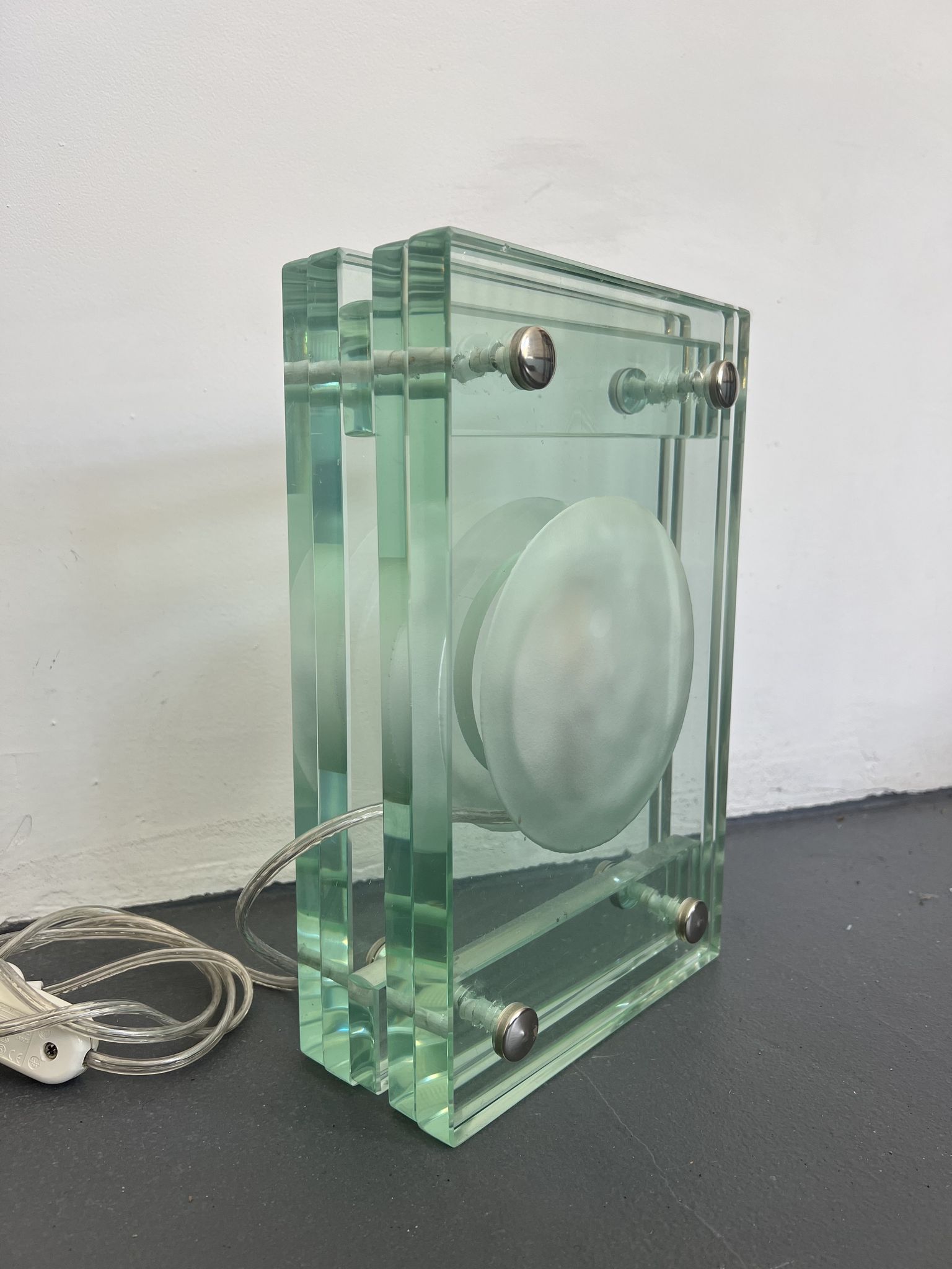 Italian Modern thick glass table lamp from 70s
