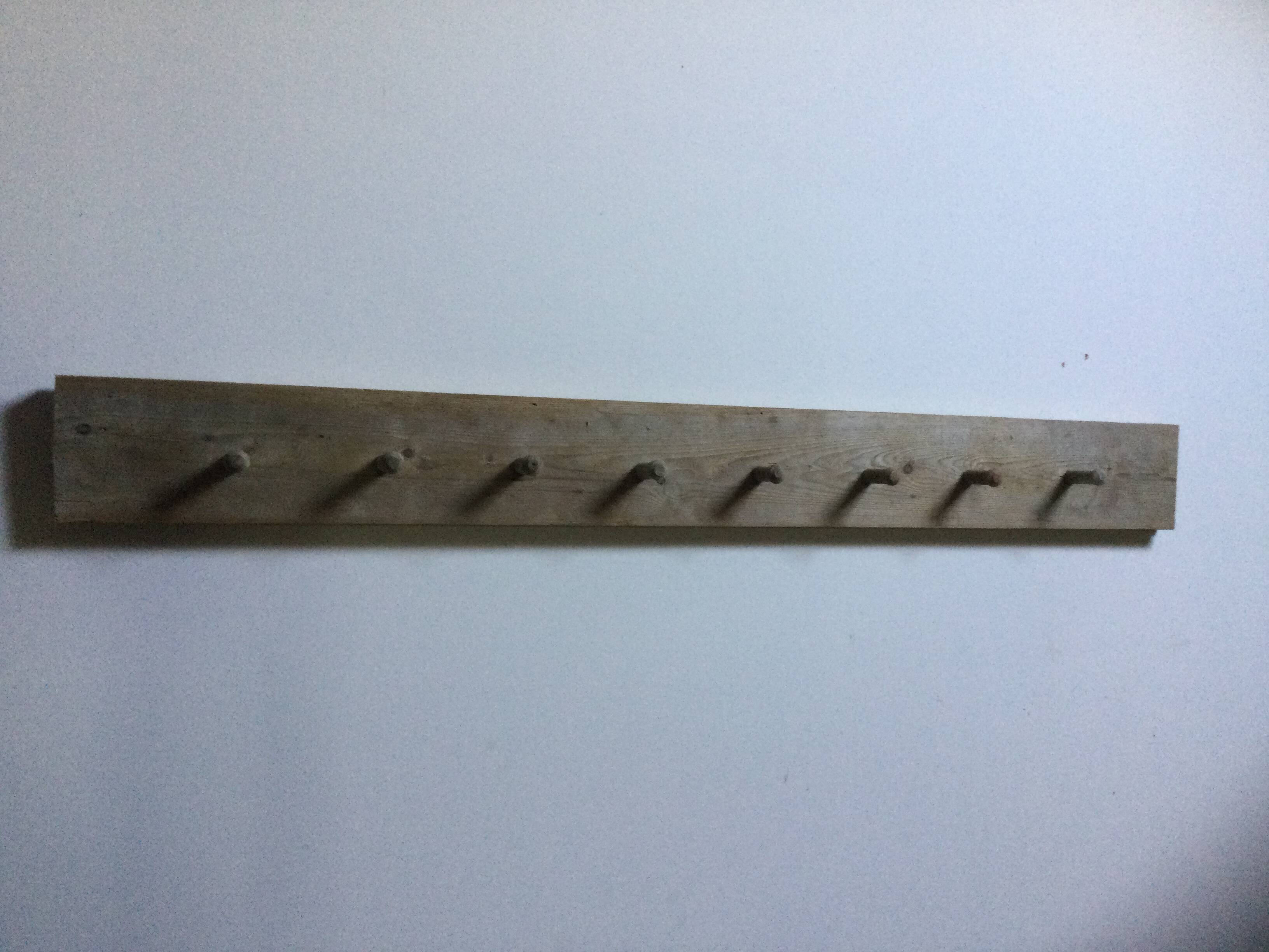 Porte manteau ancien en bois 8 patères