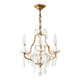 Lustre français en laiton doré 3 bras avec pampilles cristal
