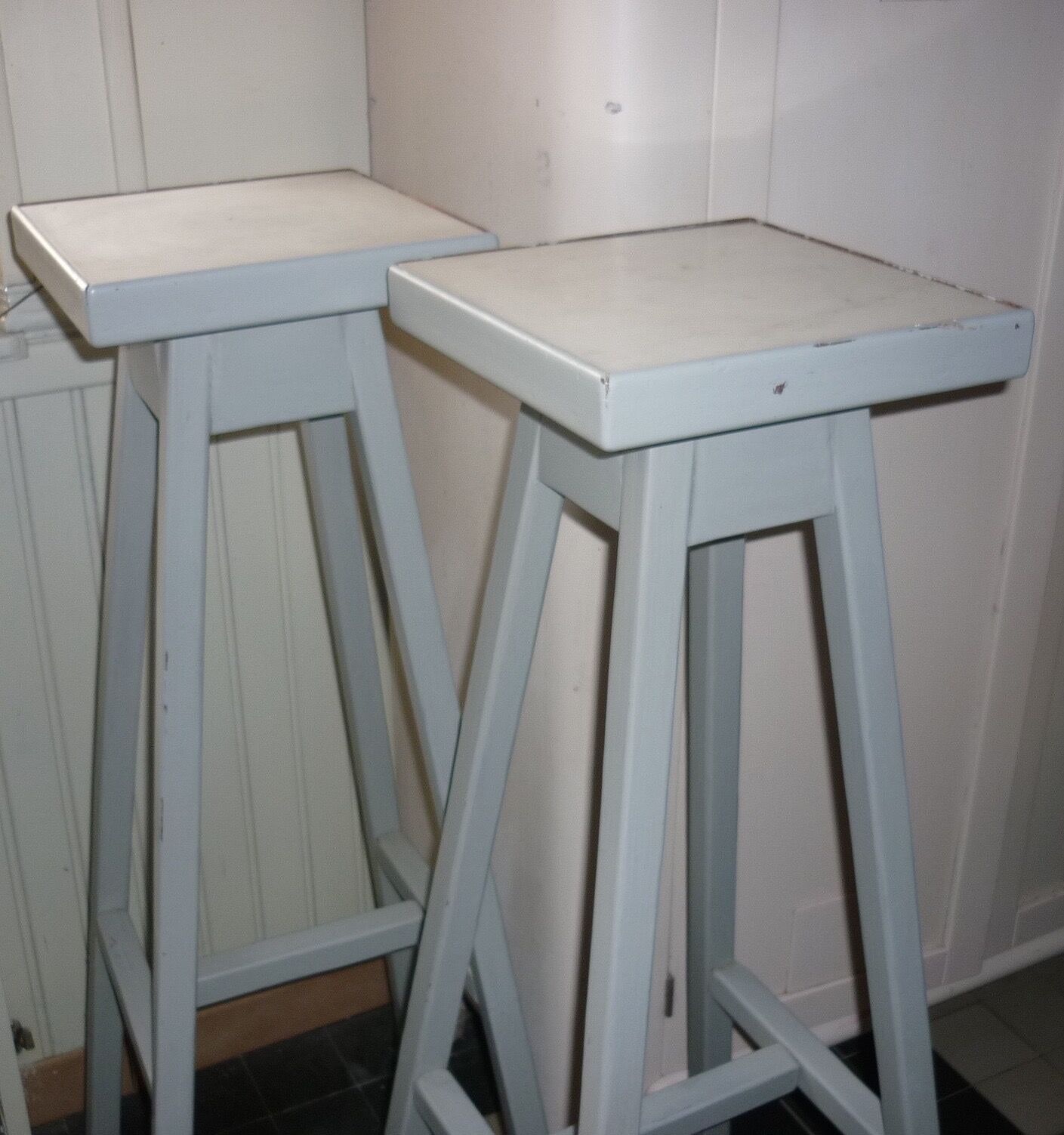 Pair of grey wooden side tables