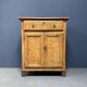 Old marbled ochre yellow French farmhouse cabinet