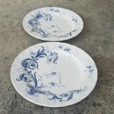 Set of 2 plates in Iron Earth Gien model Rinceaux