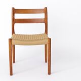 Lot de 6 chaises de salle à manger en teck Niels Otto Moller, modèle 84, 1976 – Cordon renouvelé