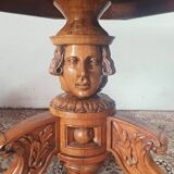 Napoleon III octagonal centre table in marquetry walnut.