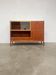 High vintage wooden sideboard with display cabinet and bar - Scandinavian style