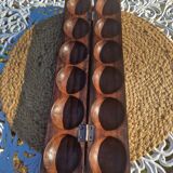 Jeu Awalé africain vintage en bois avec ses 48 graines