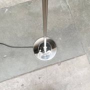 Spherical chrome and glass planetary floor lamp from the mid-century German space age by Doria Leuchten, 1960s.