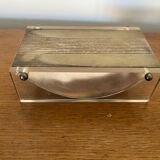 Antique Cigarette Holder Design Transparent Plexi & Silver Metal Vintage #C1