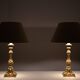 Stunning pair of Rococo Brass table lamps Italy 1920s