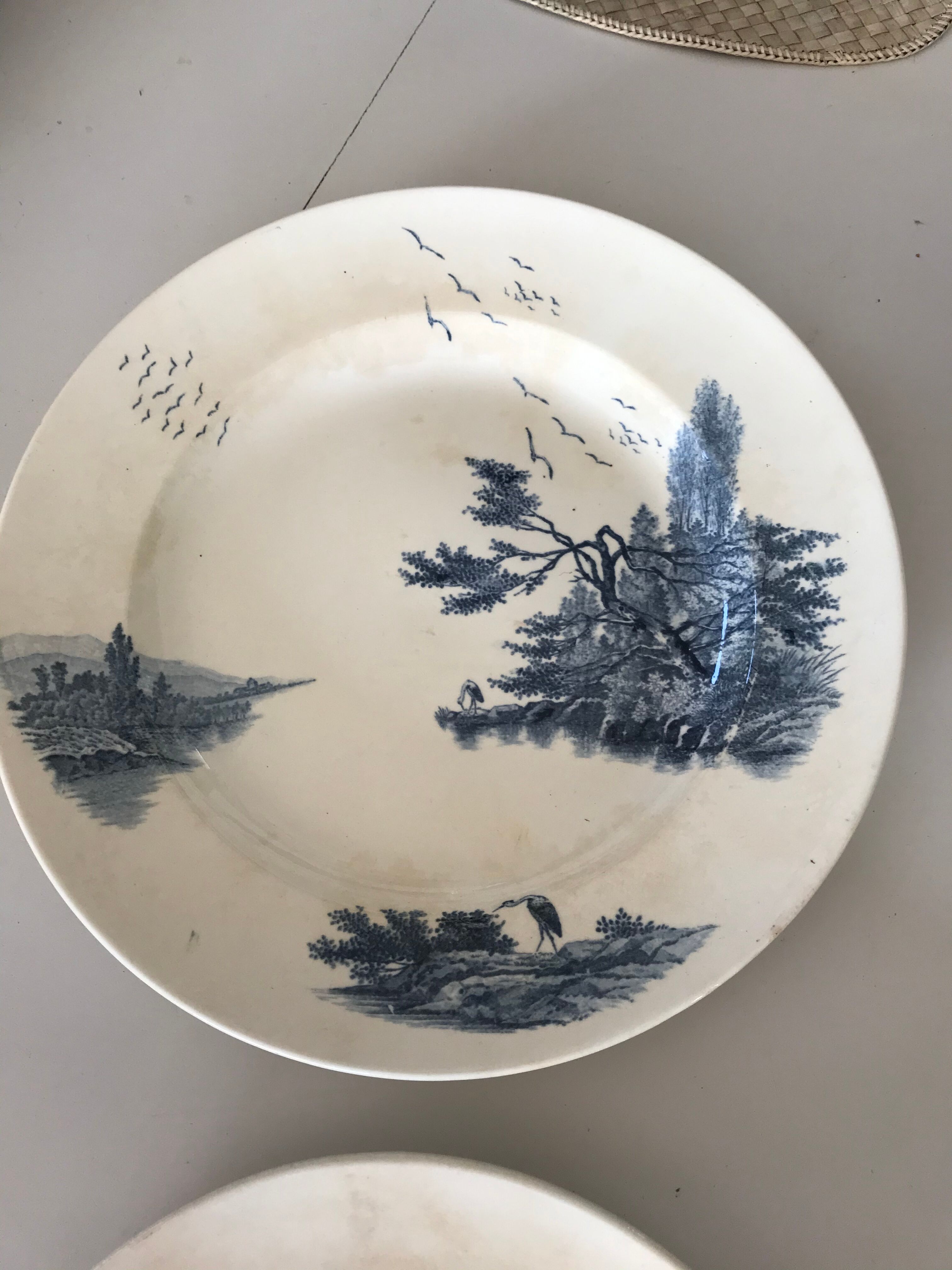 Two iron earth dishes