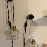 Paire de baladeuses opalines vintage