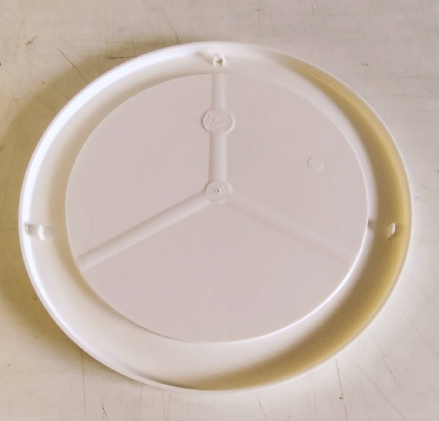 Miroir rond vintage par Syla en plastique blanc - années 70