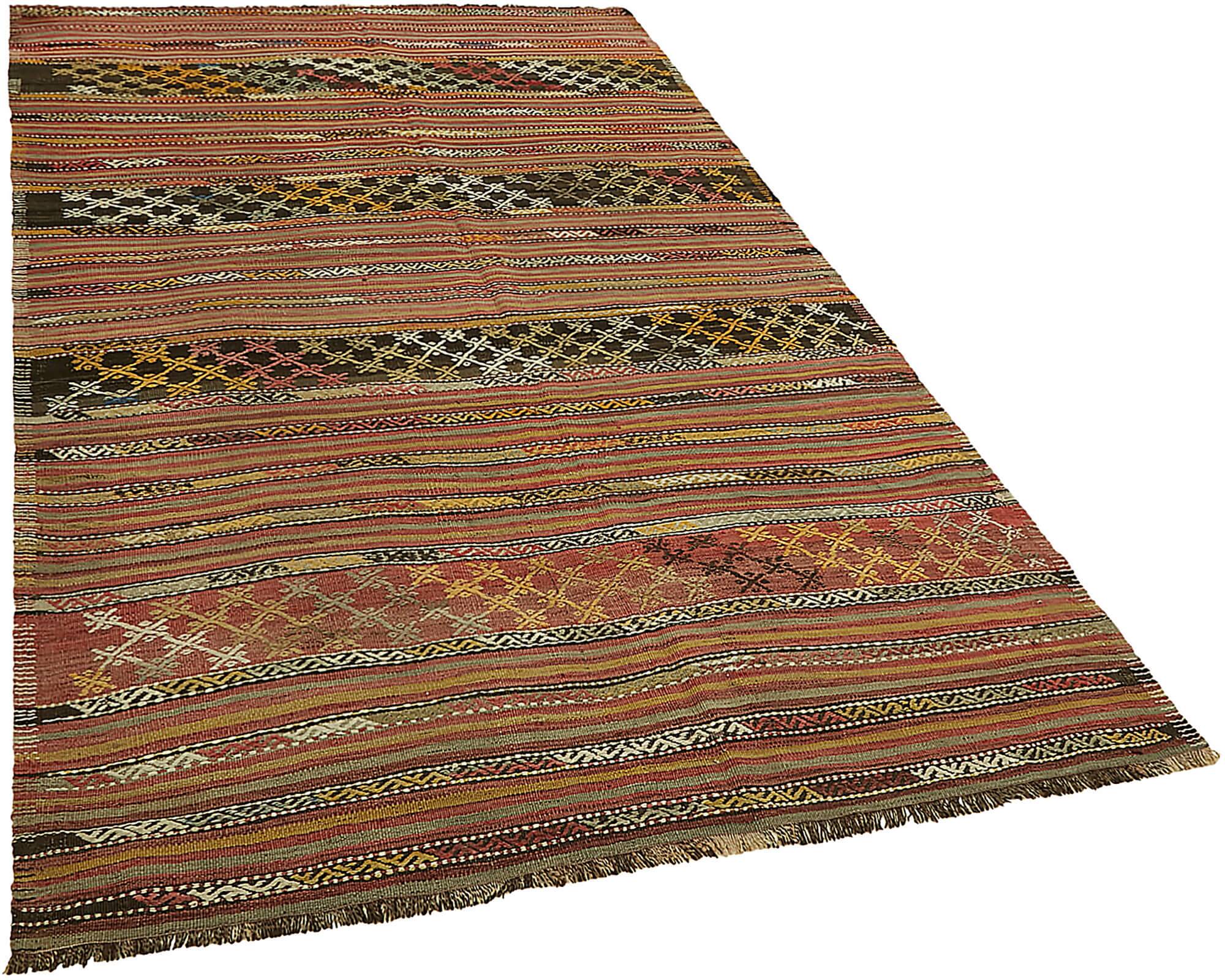 Turkish Handmade Vintage Anatolian Kilim 156 cm x 257 cm