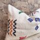 Handmade Moroccan Cushion Cover (60x40 cm) White, Kilim Rug Cushion Cover.