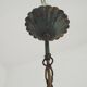 French vintage chandelier 3 lights green leaf amber glass 4966