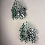 Pair of Murano cut glass wall sconces, Italy, 1970s
