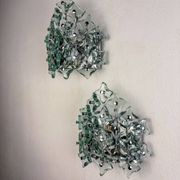 Pair of Murano cut glass wall sconces, Italy, 1970s
