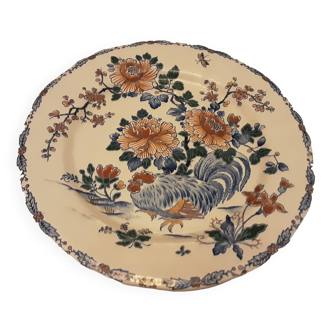 Faience de gien roof peony flat plate