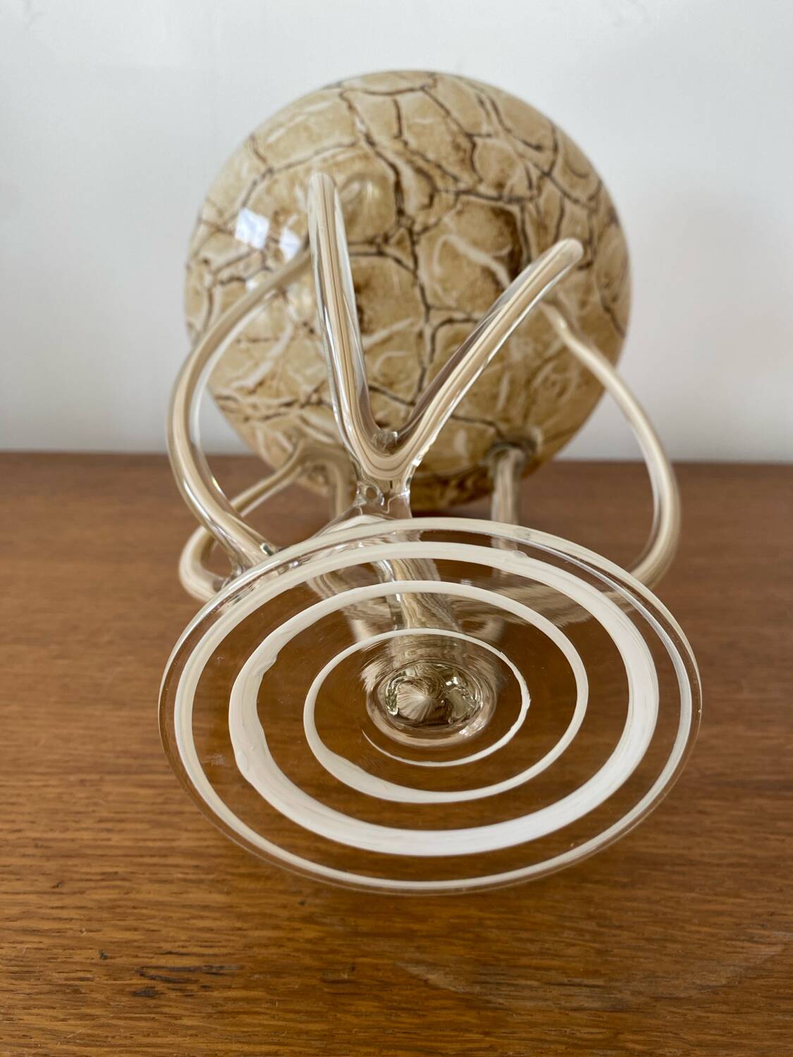 Antique medusa cup josefina krosno multi-layer blown glass vintage