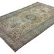 Vintage Turkish Carpet Medallion Beige Green 314 x 188 cm
