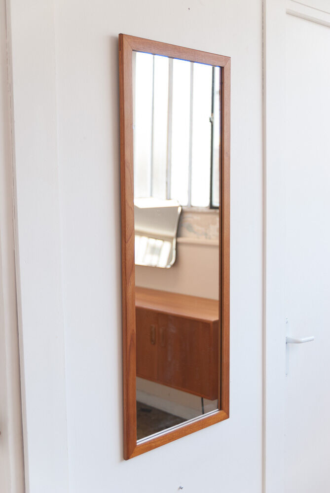 Scandinavian mirror in light teak