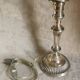 Candle holder in silver bronze, Louis XVI style, mounted in lamp