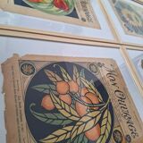 Art deco magazine covers, vintage retro decoration, paintings