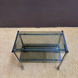 Metal and smoked glass dessert table